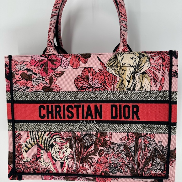 Dior Pink and Black Tote Bag approxi measurements 14 X 11 X 6 - Picture 1 of 5